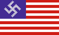 American flag - swastika and stripes - symbol of American state terrorism.  American terrorism is international terrorism.